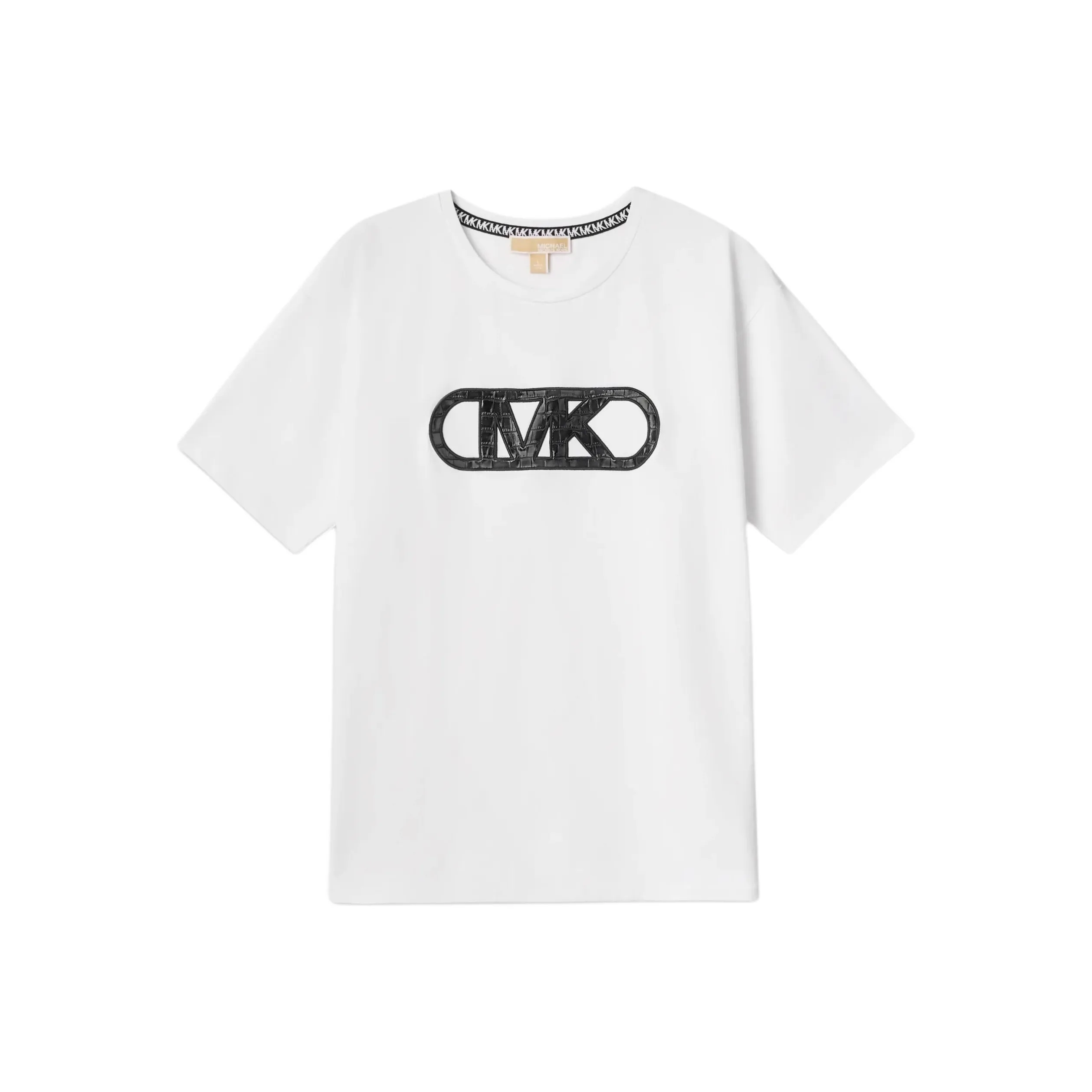 MICHAEL KORS Letter Logo Аппликация Круглый вырез Короткий рукав Т-рубашка Женская Белая