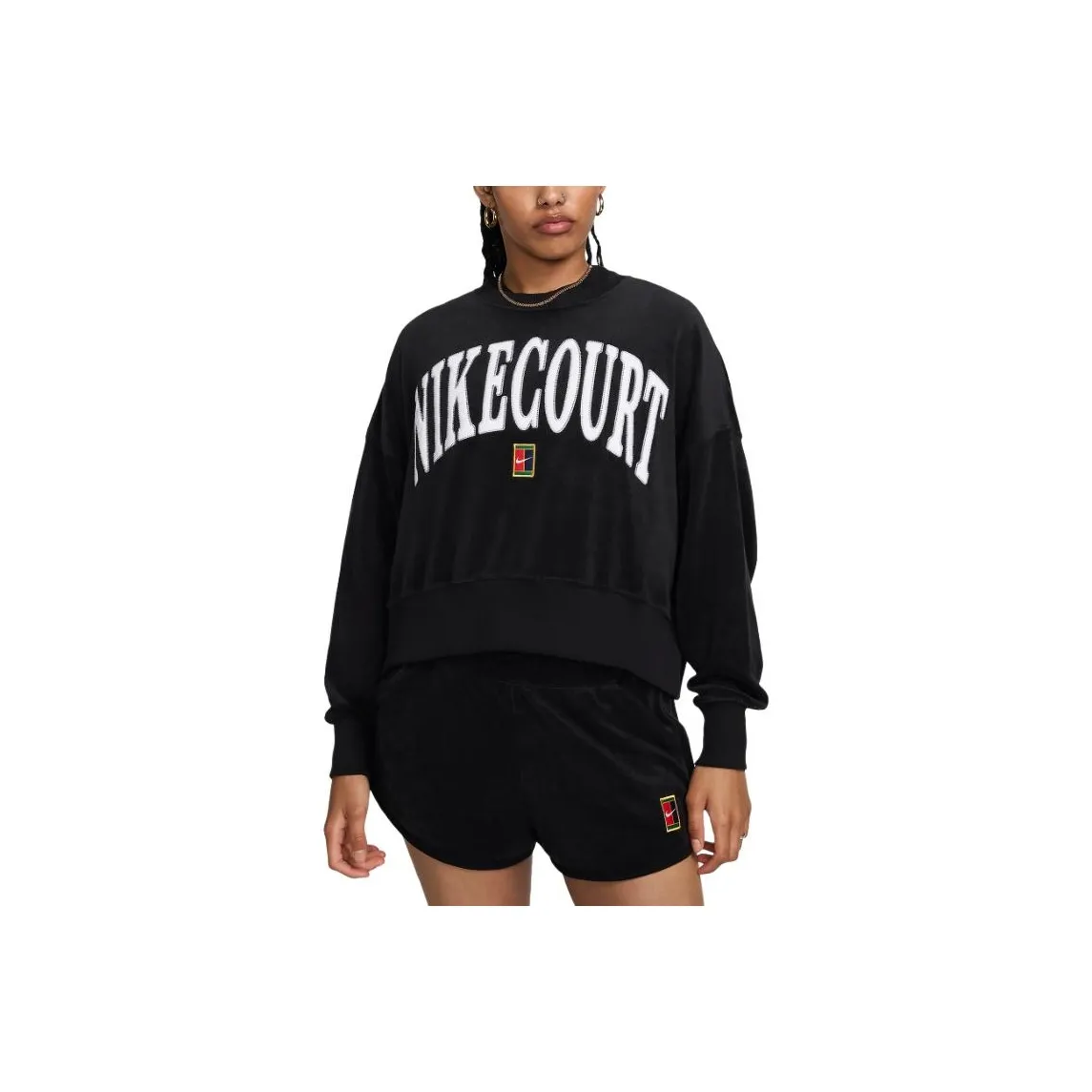 NikeCourt Heritage Women's Over-Oversized Crew-Neck Graphic Tennis Sweatshirt