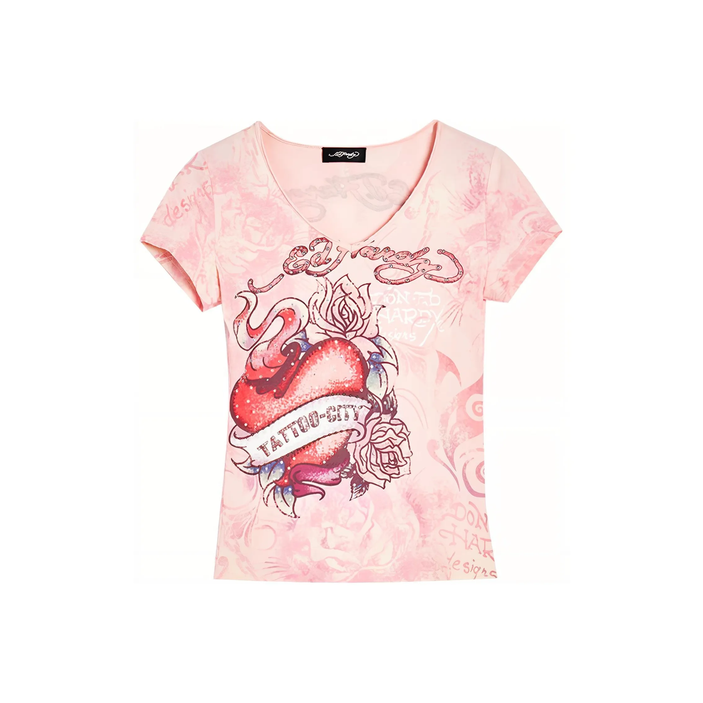Ed Hardy T-Shirts Women's Cherry Blossom Pink