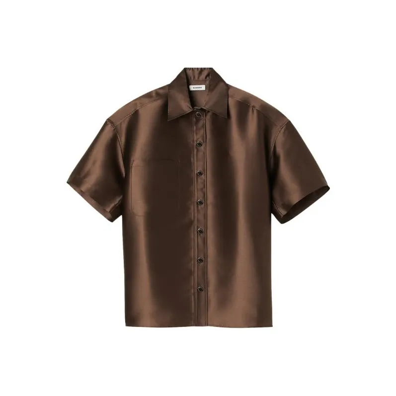 Sandro Short-sleeved Satin Shirt