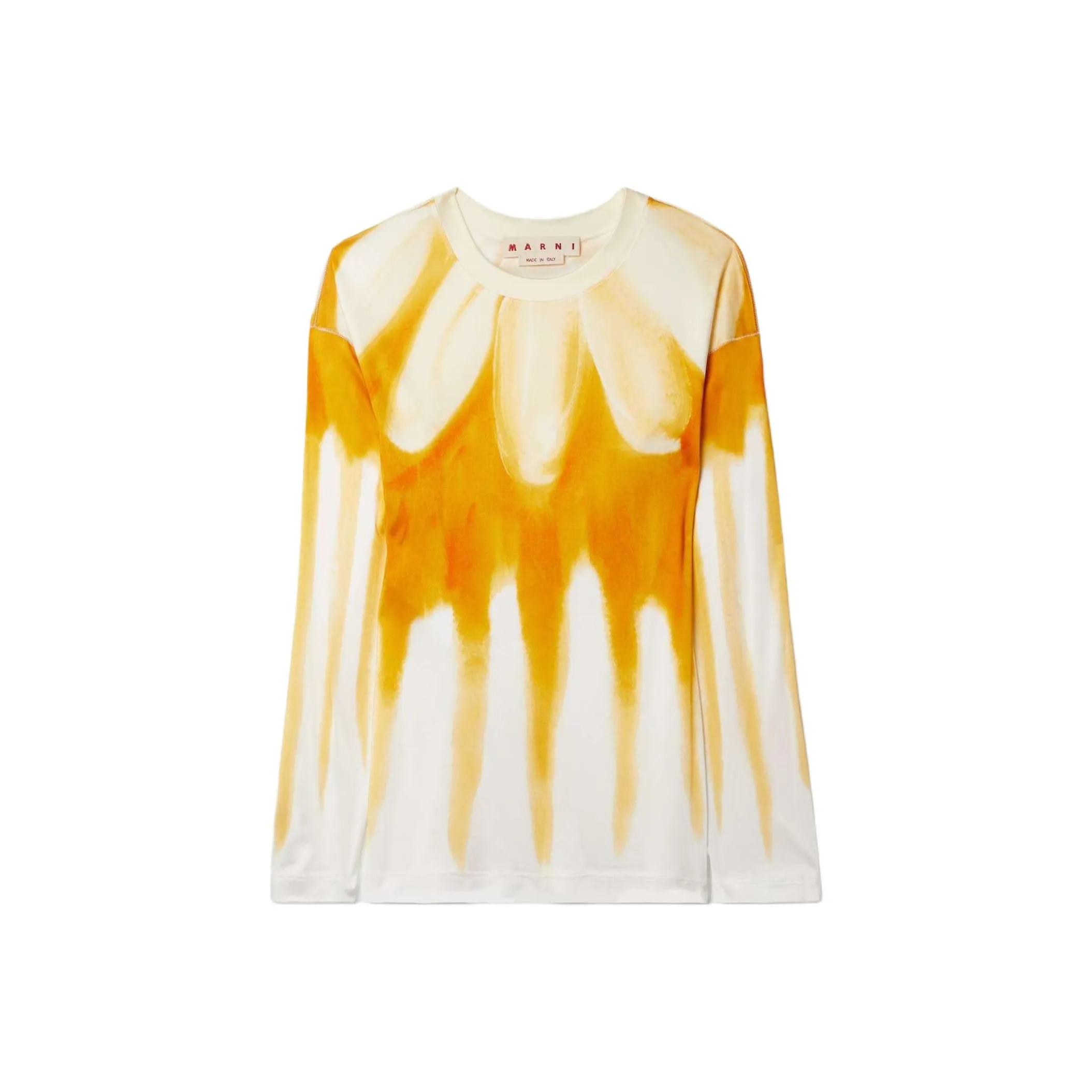 MARNI Т-рубашка с оборванным рукавом женская золотая