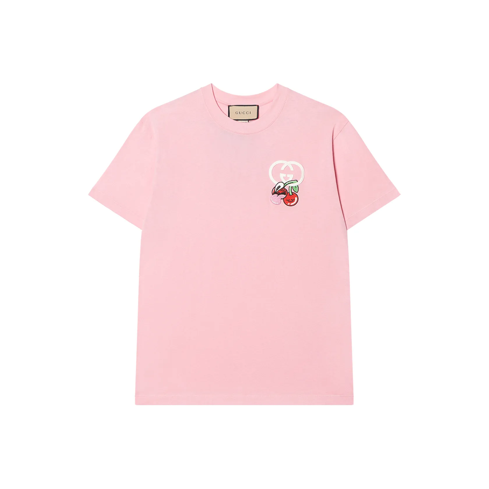 GUCCI Т-рубашка с оборванным плечевым рукавом женская розовая