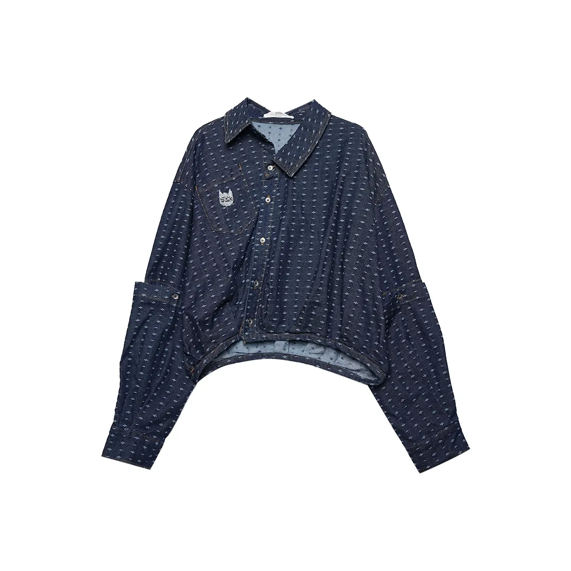 MUGUOGUOMU Рубашка Женская Темно-Джинсовый Синий