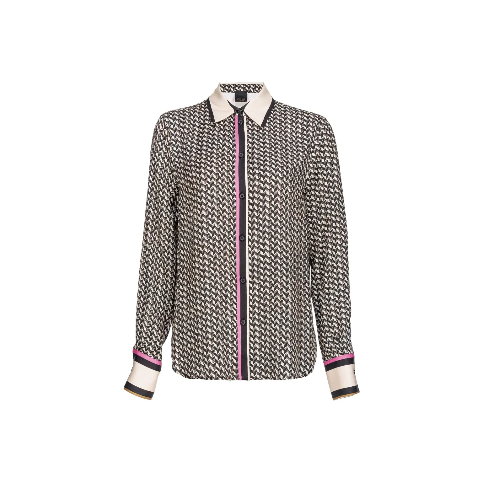 PINKO New Nora Geometric Printed Twill Weave Shirt