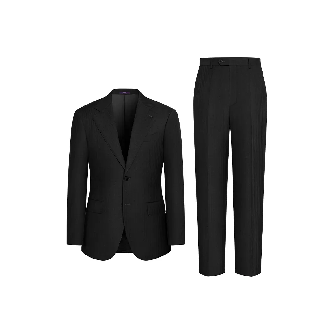 SKARO Бизнес-костюм мужской черный Fishbone с принтом