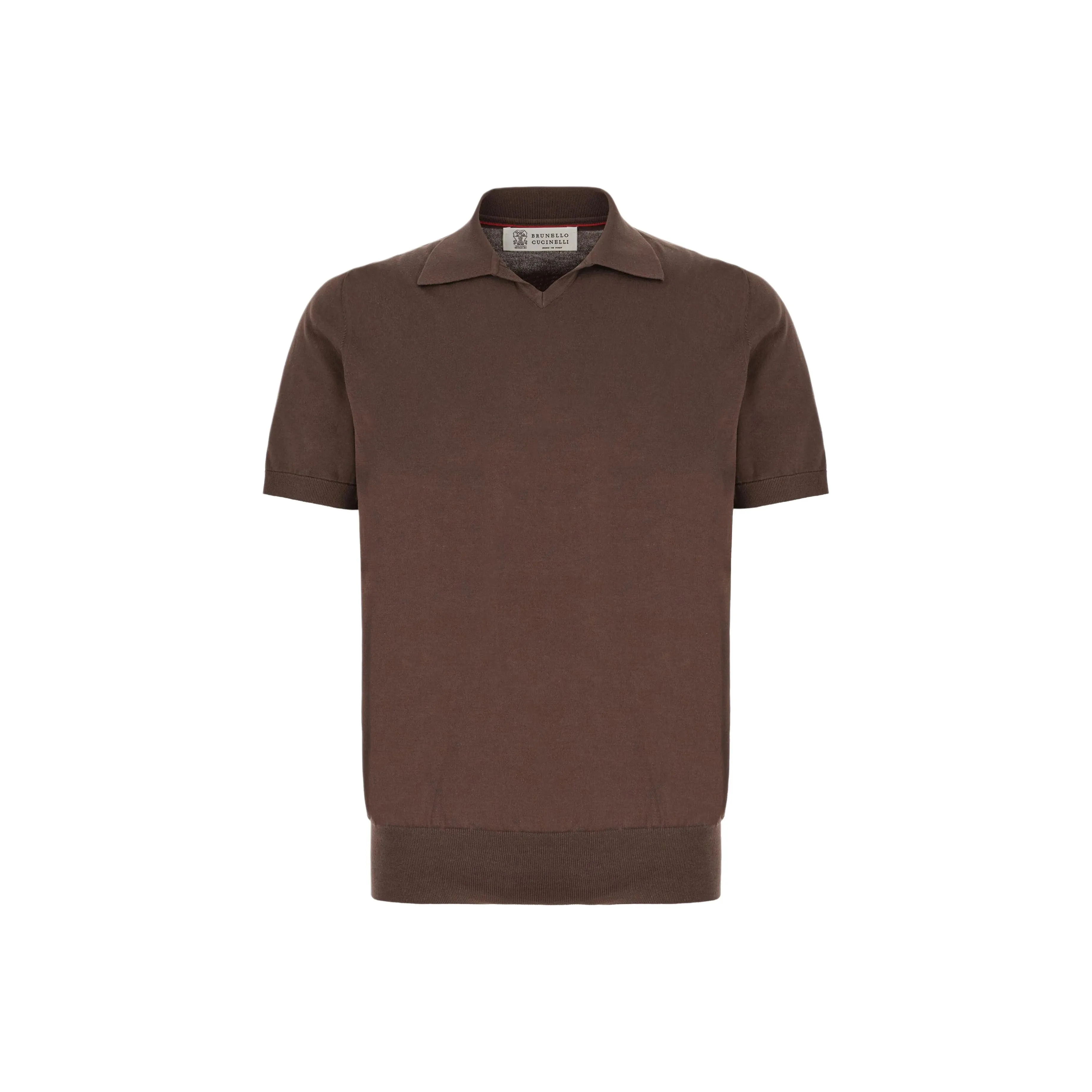 Brunello Cucinelli Short Sleeved Fine Knitted Polo Shirt