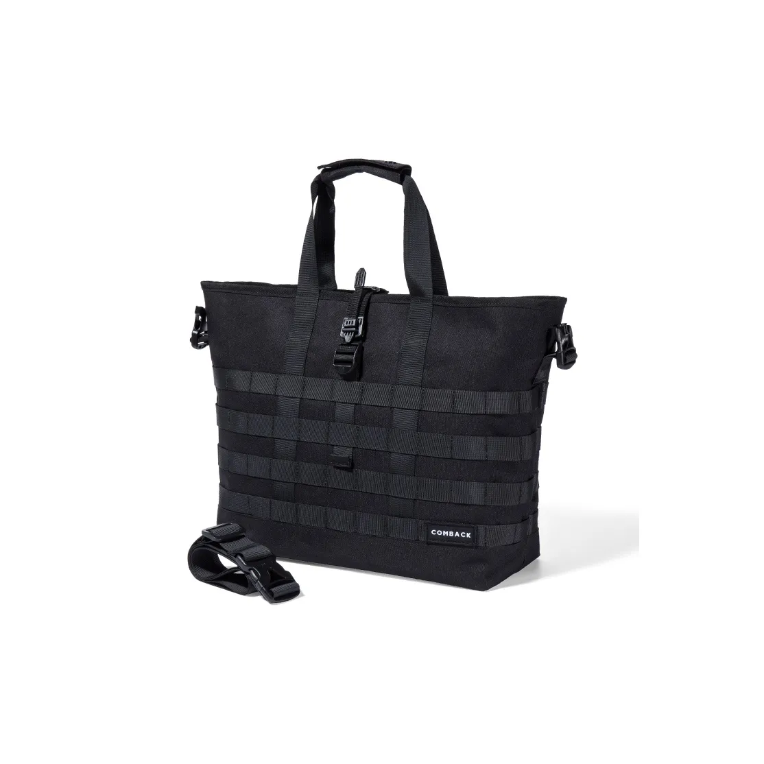 COMBACK Polyamide Tote Bag, Shopping Bag, Laptop Bag, Crossbody Bag, One Shoulder Handbag Regular Unisex Black