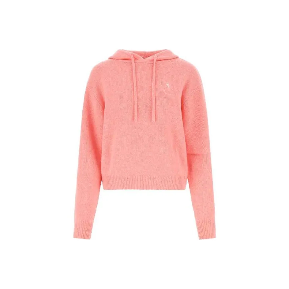 SPORTY & RICH Logo embroidered Cashmere Hoodie