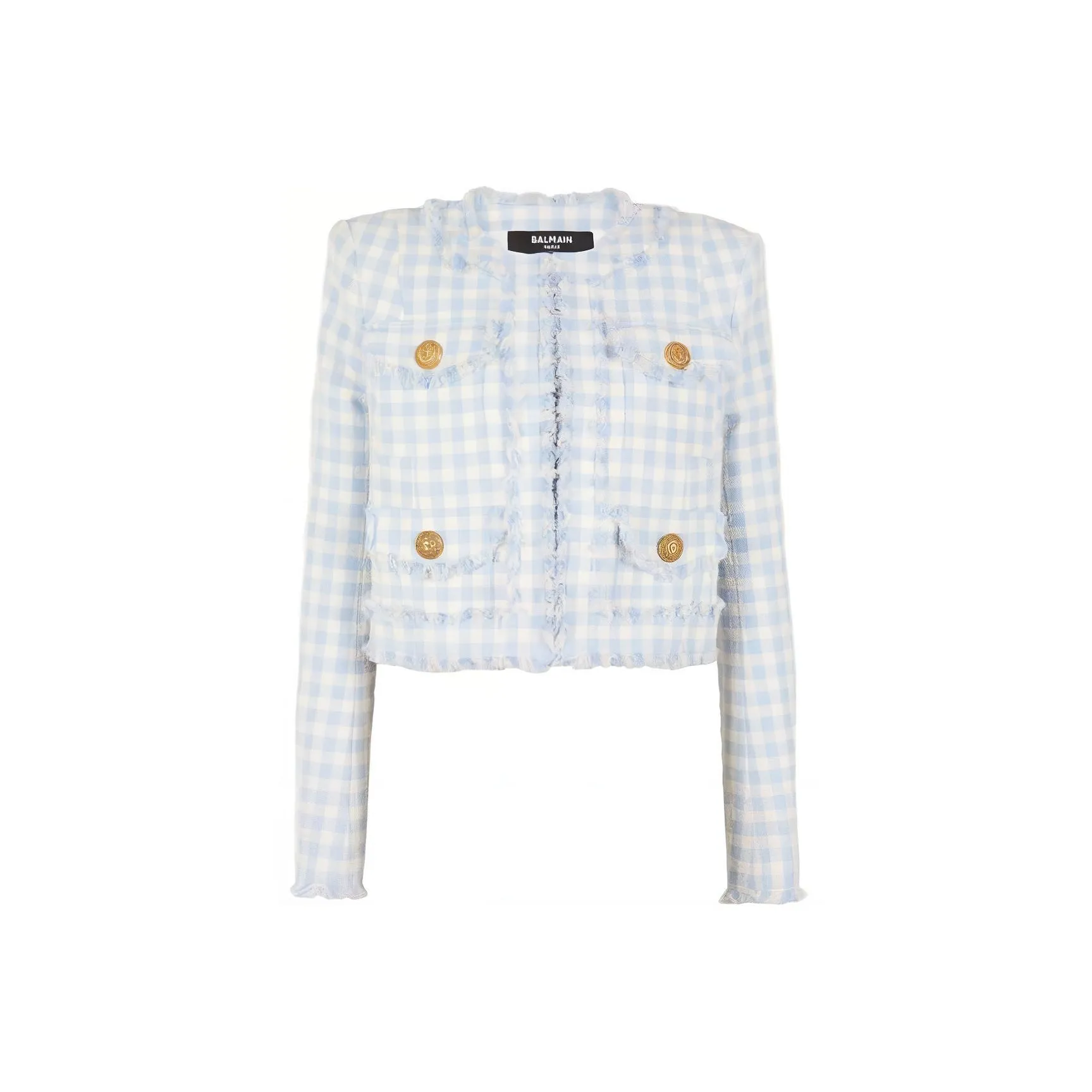 BALMAIN Gingham Tweed Jacket