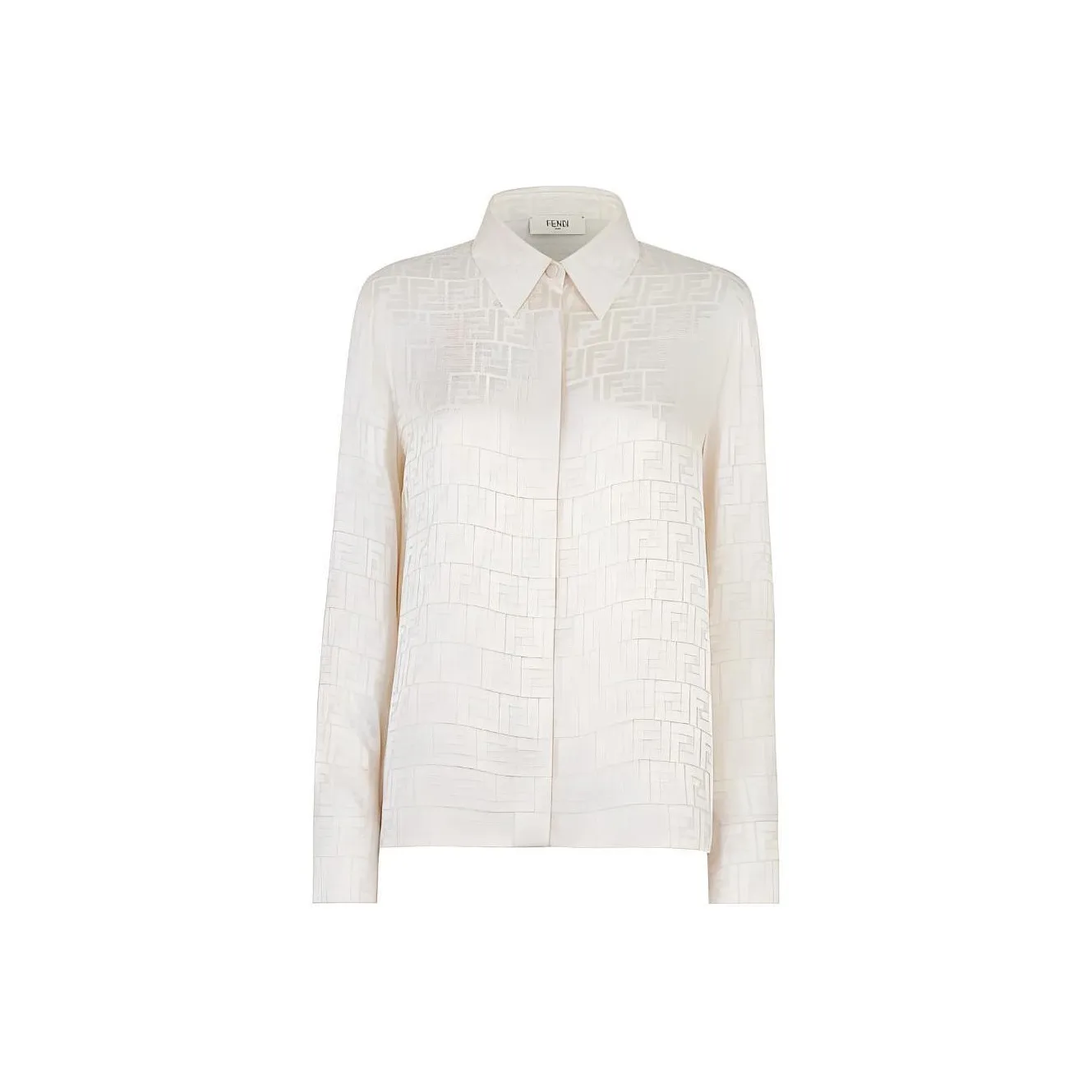 FENDI Monogrammed Collared Long Sleeve Shirt
