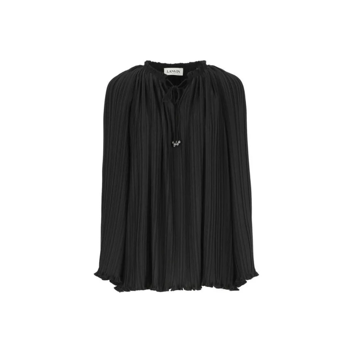 Lanvin Pleated Effect Lace Up Blouse