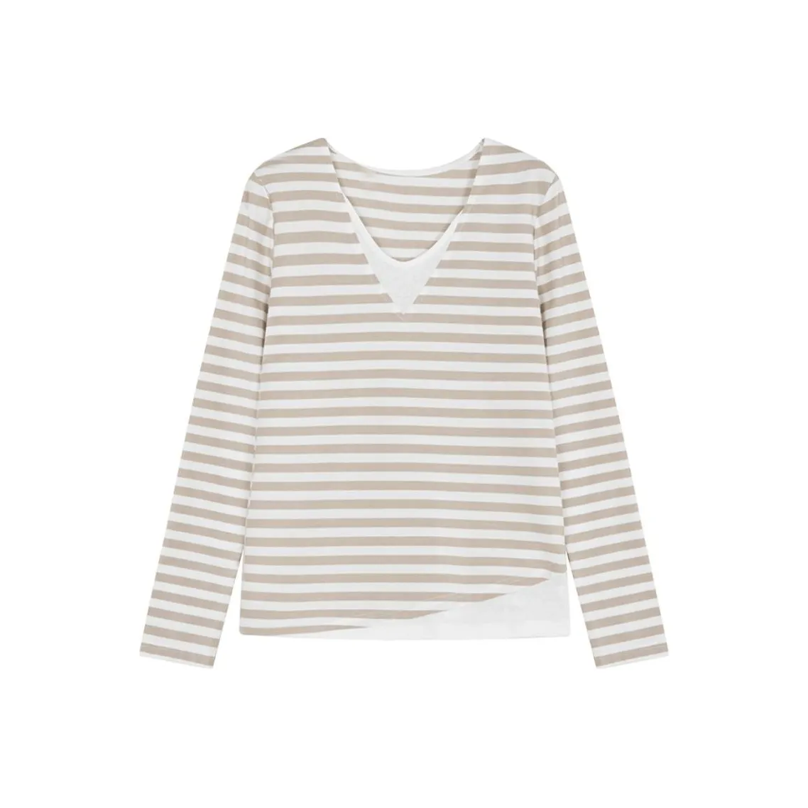 IHIMI T-рубашка Женская Коричневая Коричнево-Кофейная и Белая