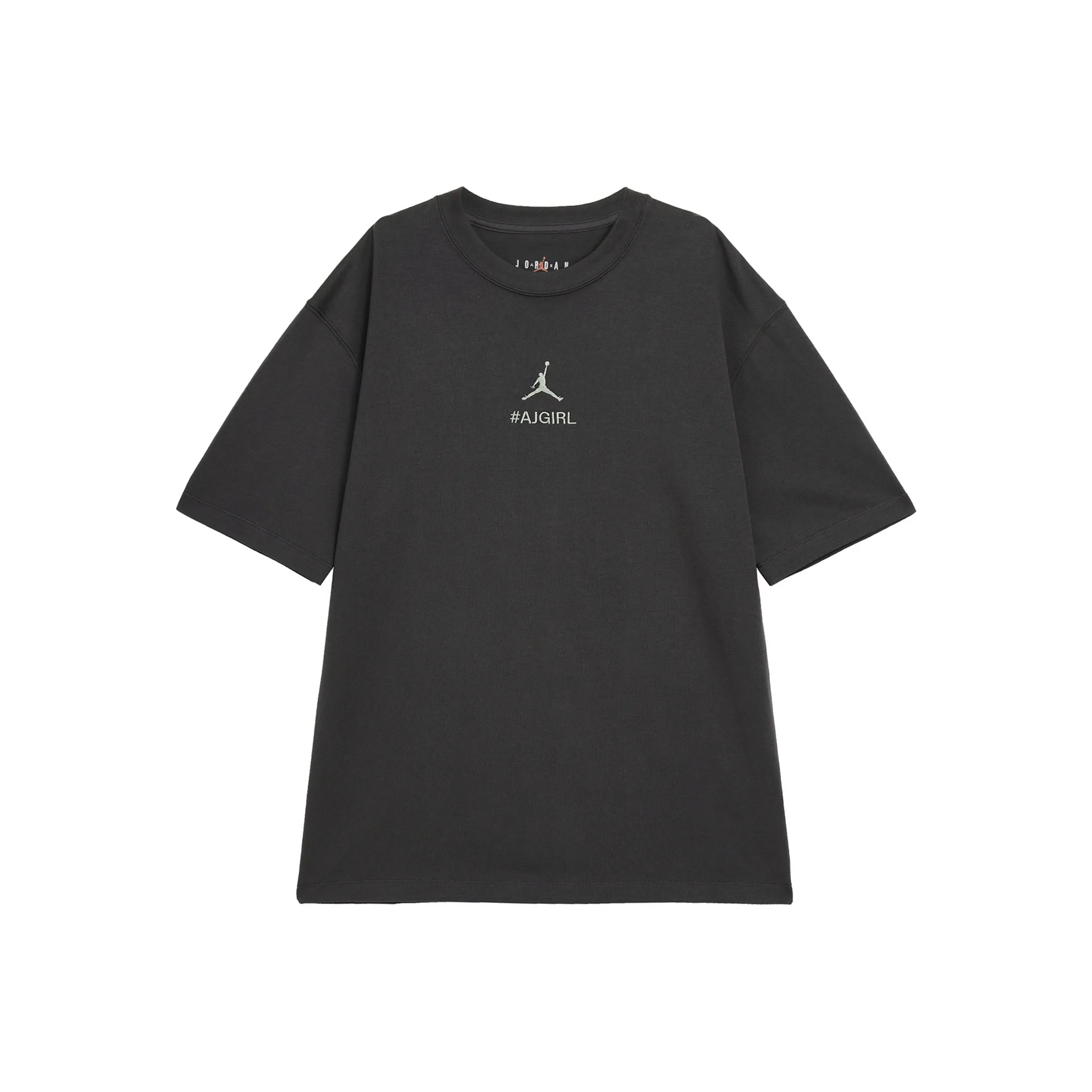 Джордан Рукав с спущенным плечом T-рубашка Женская Черная