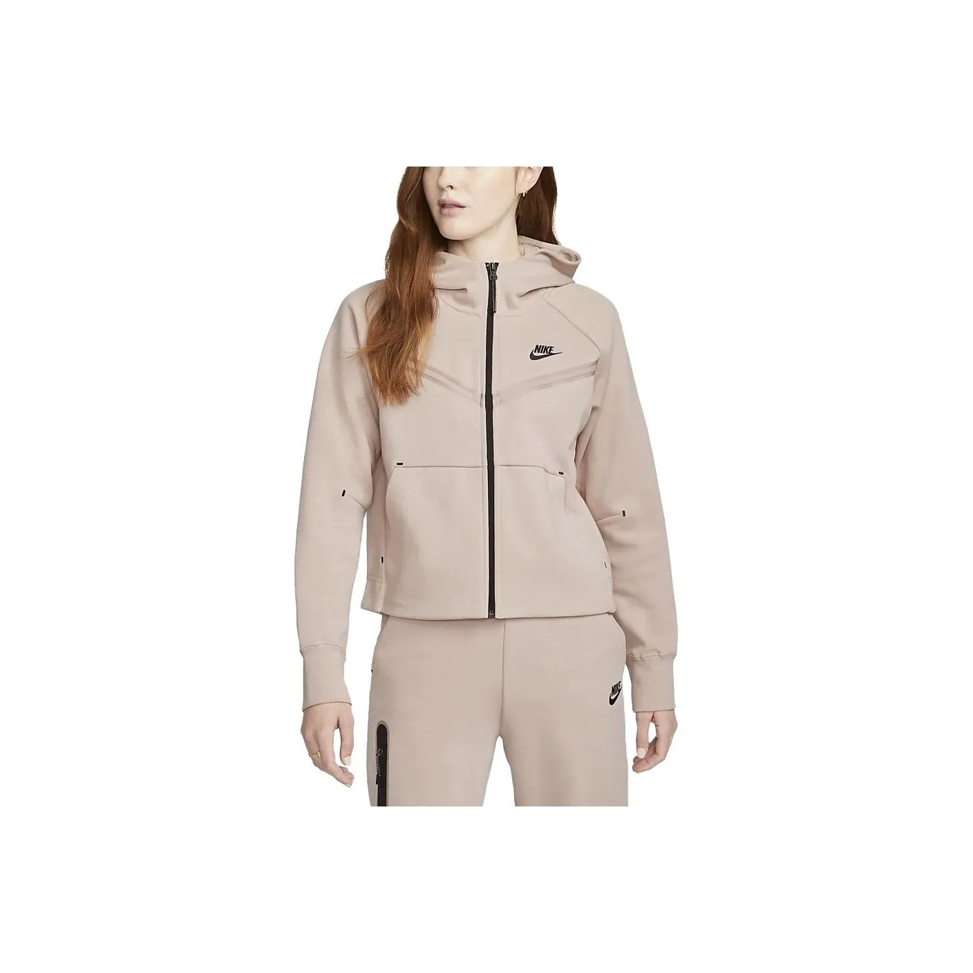Nike Sportswear Women's Tech Fleece Full Zip Hoodie Pink Oxford/Black