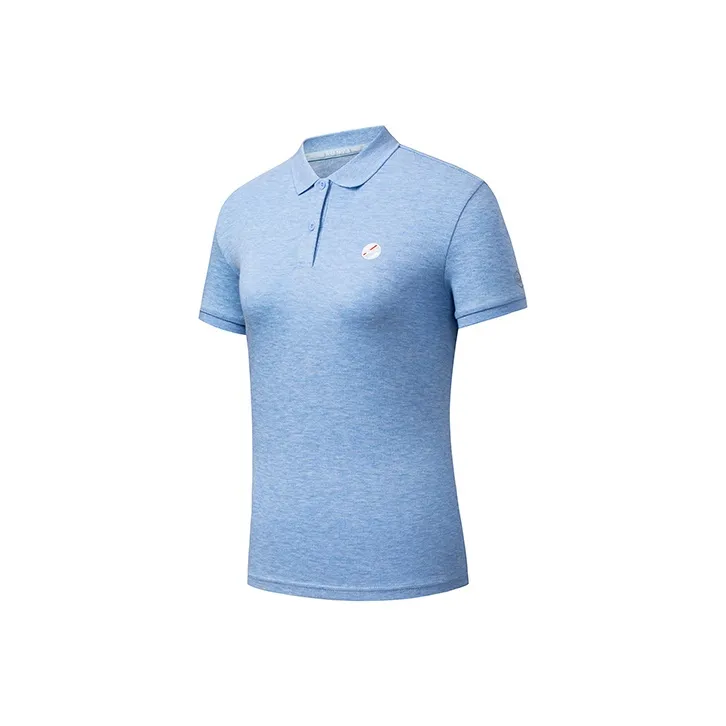 Erke Polo Shirts Women's Soft Blue Heather Gray