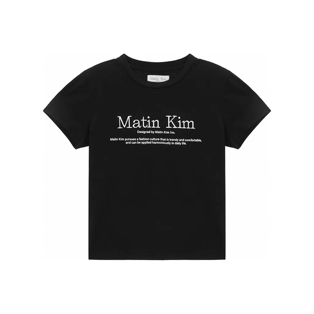 MATIN KIM Стандартная T-рубашка Женская Черная