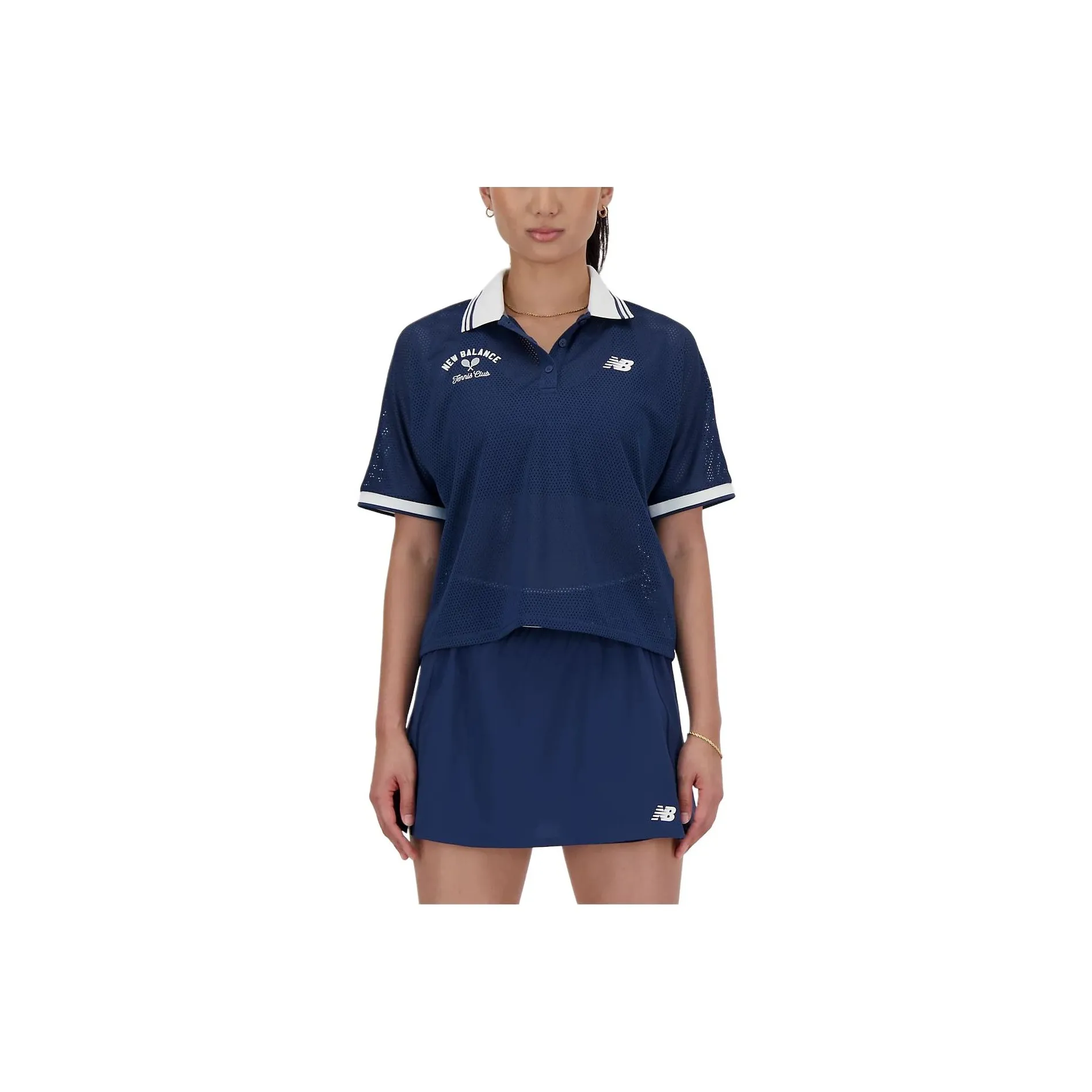 New Balance Сетка Tournament Поло Женские Marine