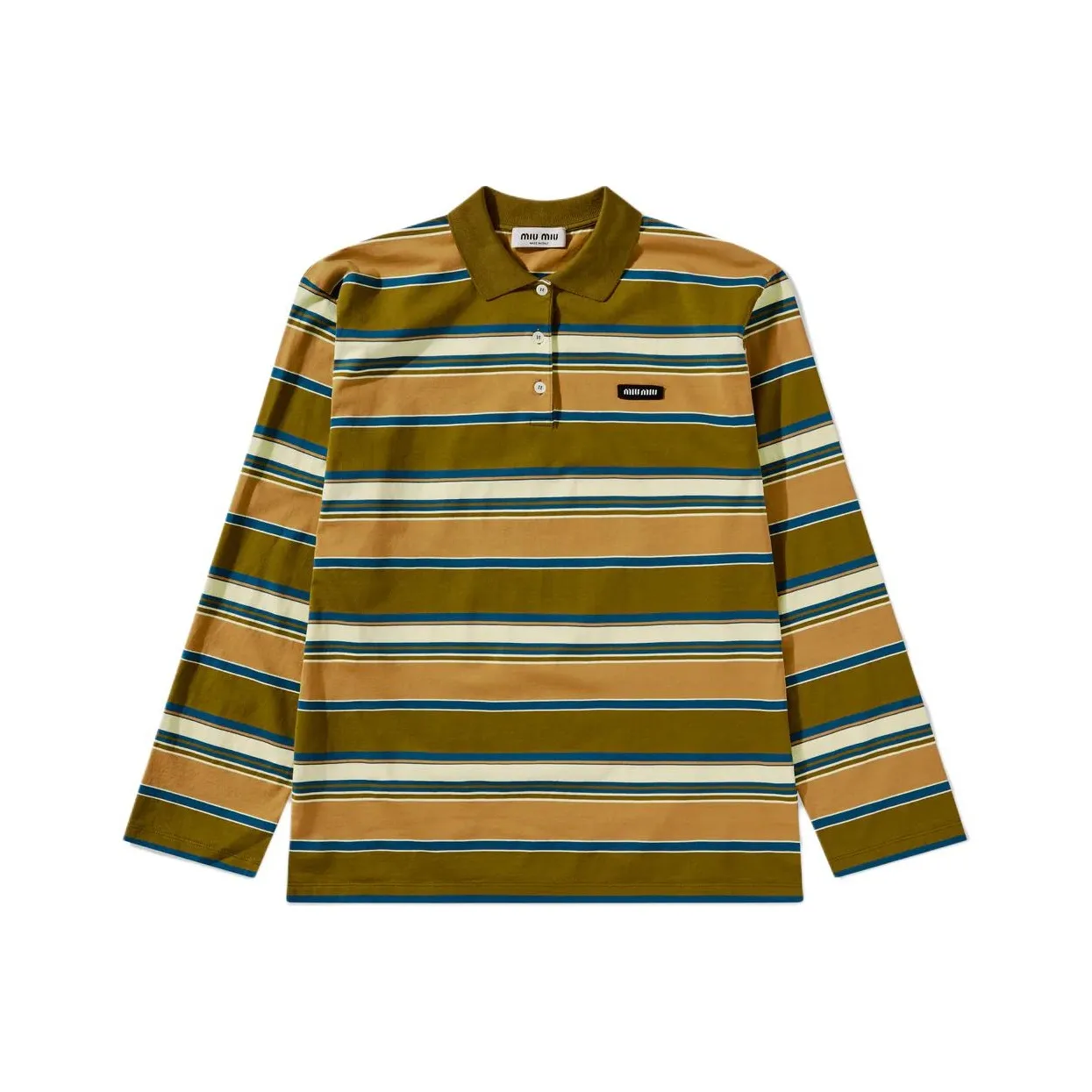 MIU MIU Striped Cotton Polo Shirt