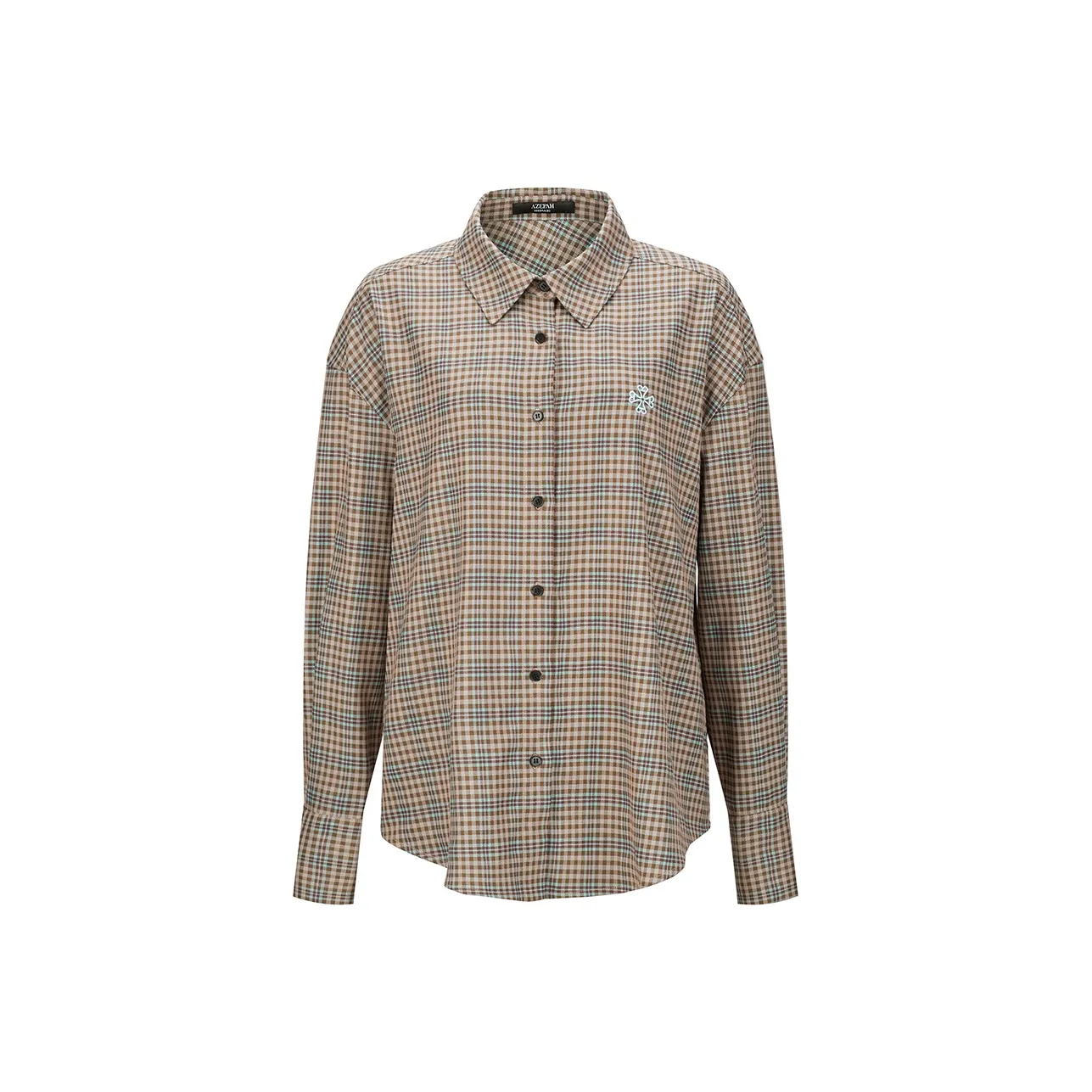 AZEPAM Shirt Women's Pink Blue Plaid