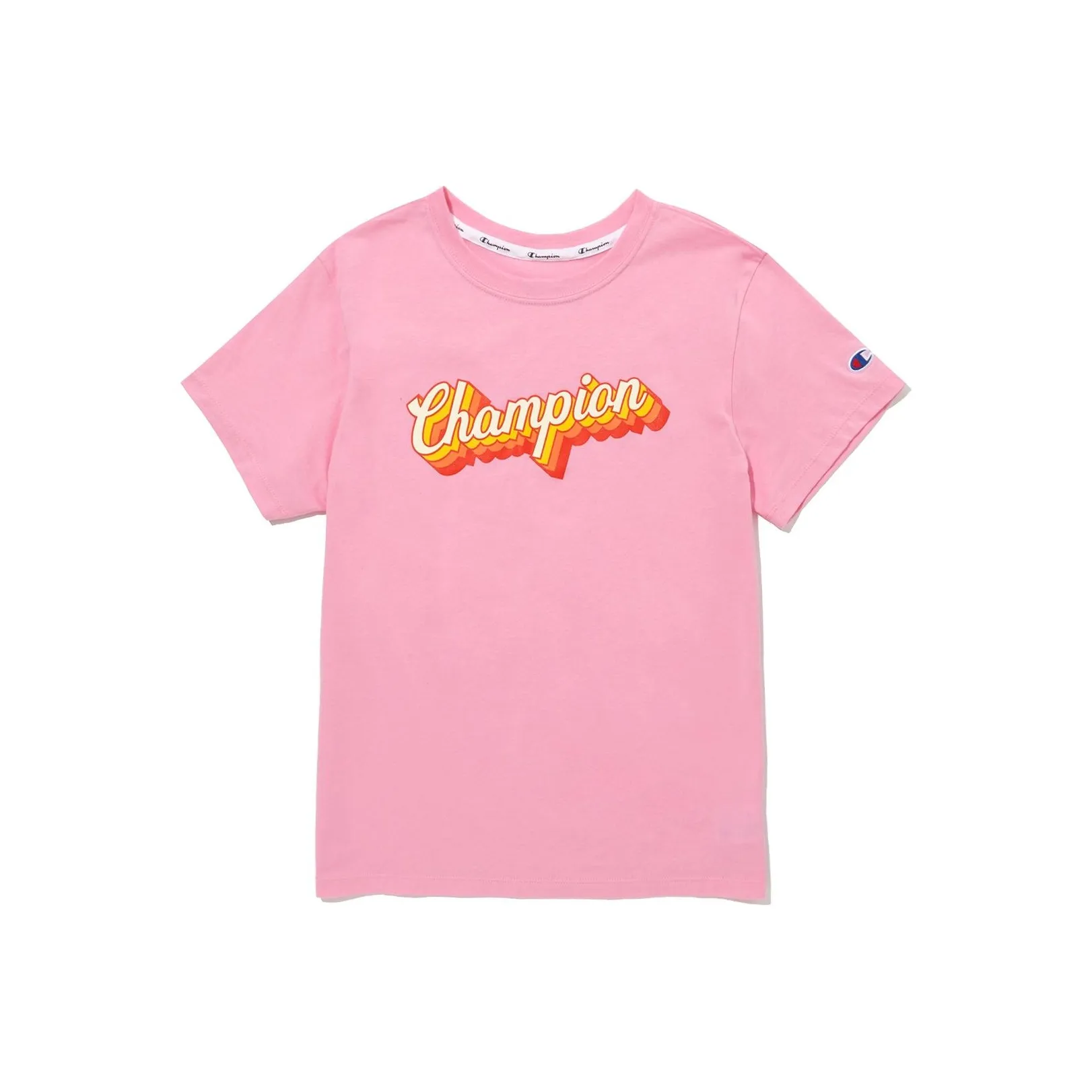 Champion SS24 Рукав с оборванным плечом T-рубашка Женская Розовая