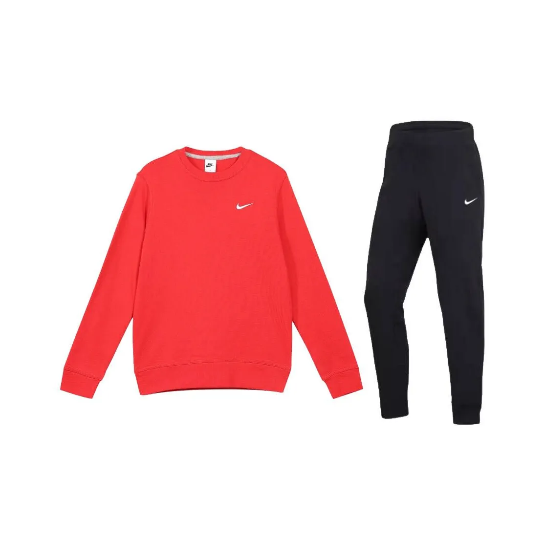 Nike Casual Sportswear Men's Clothing Set Red Top+Black Pants