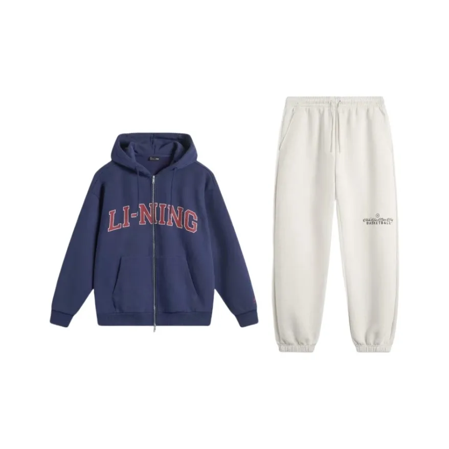 LiNing Sweatshirt Set Unisex Dark Ship Blue