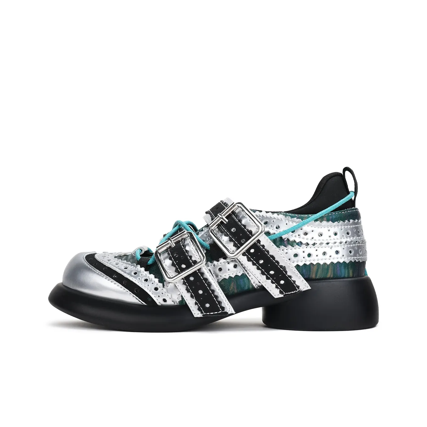 Enqo Плоская подошва Туфли Мэри Джейн Женские Серебряные