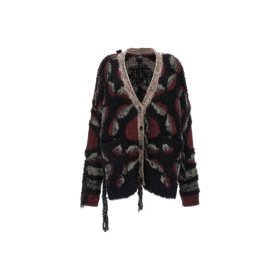 METROCITY Fringed Oversized Cardigan