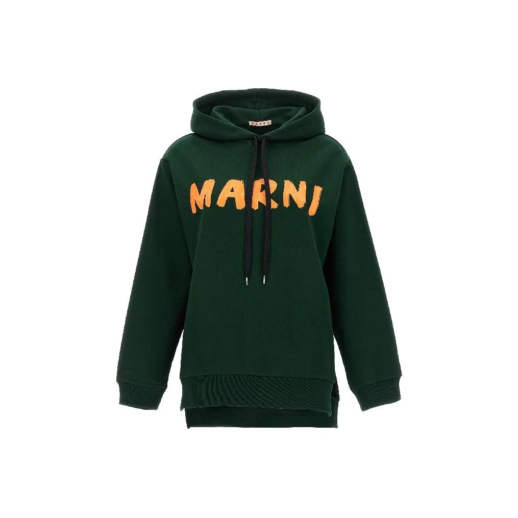 MARNI Logo Printed Drawstring Hoodie