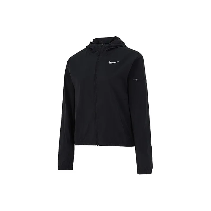 Nike Women'ss Logo Running Hooded Jacket Black