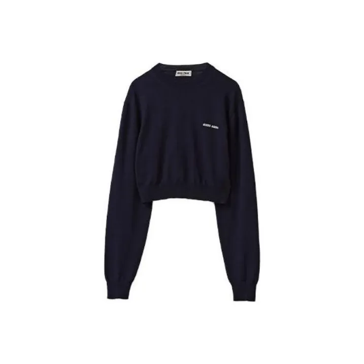 MIU MIU Crewneck Cropped Jumper