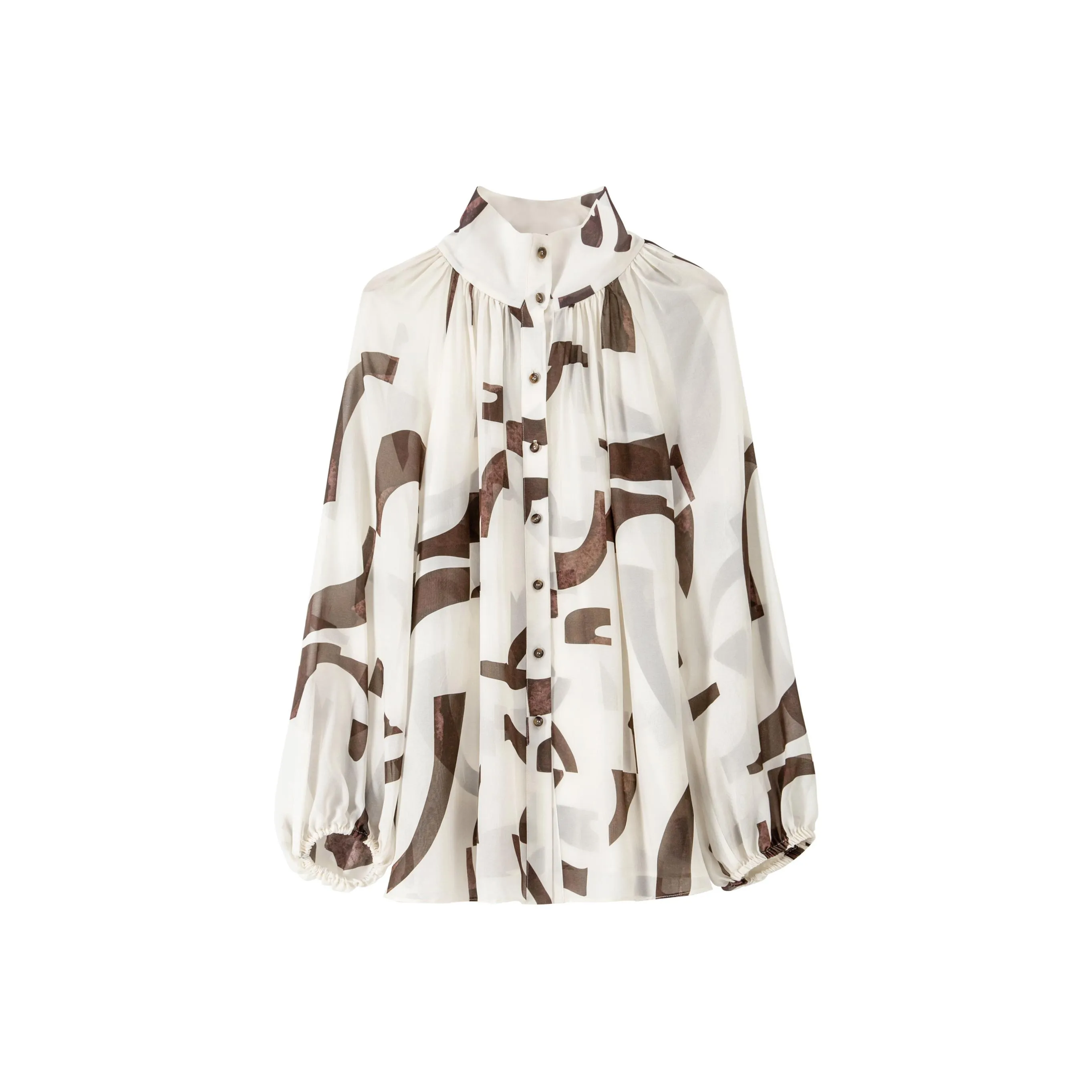 Roselingling Рубашка Женская Абрикосовая с Геометрическим Цветочным