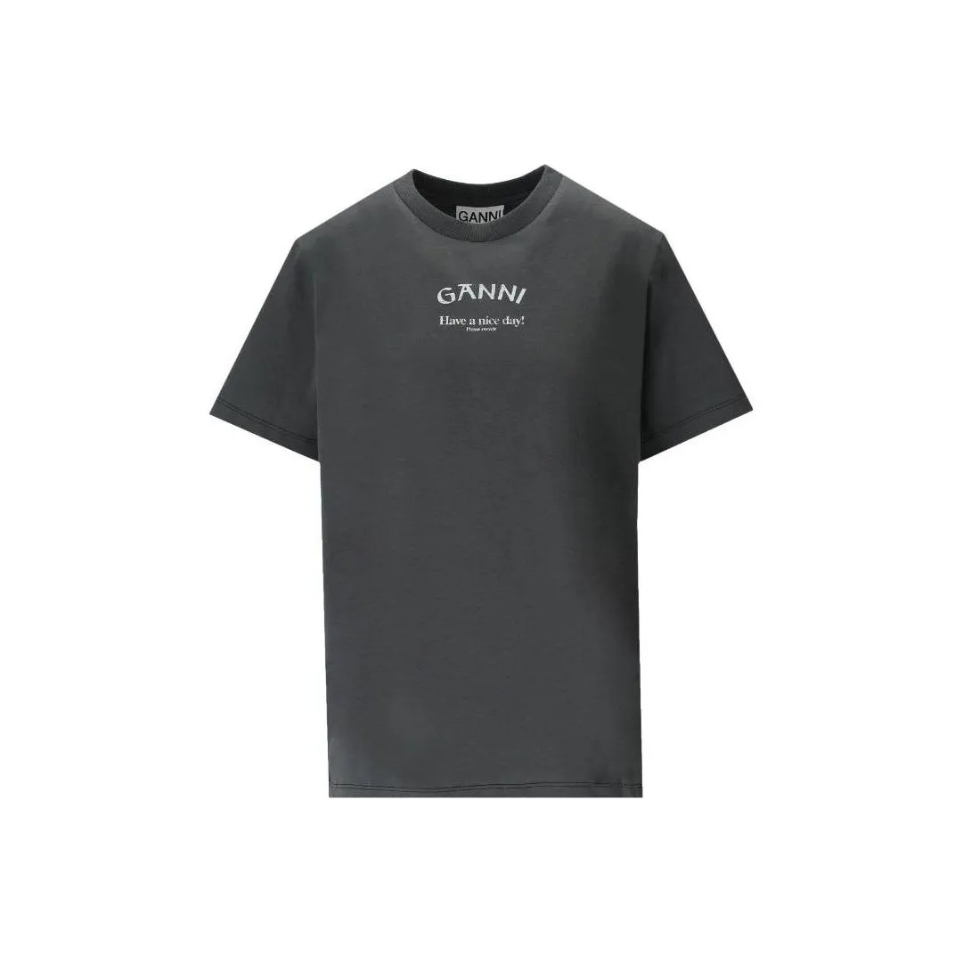 GANNI Темно-серые Женские Рубашки T
