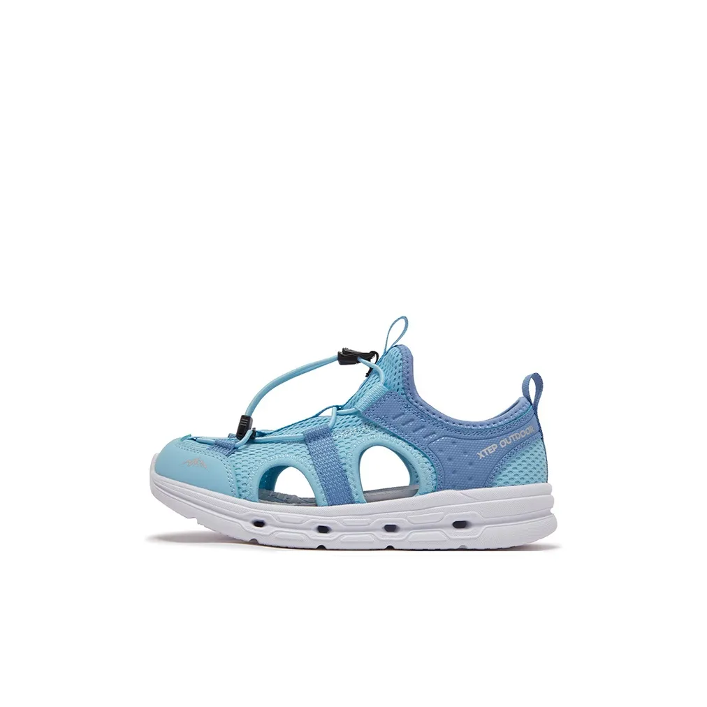 XTEP Slip-resistant и дышащий низкий топ детские сандалии с бабочкой панель синий серый синий детский