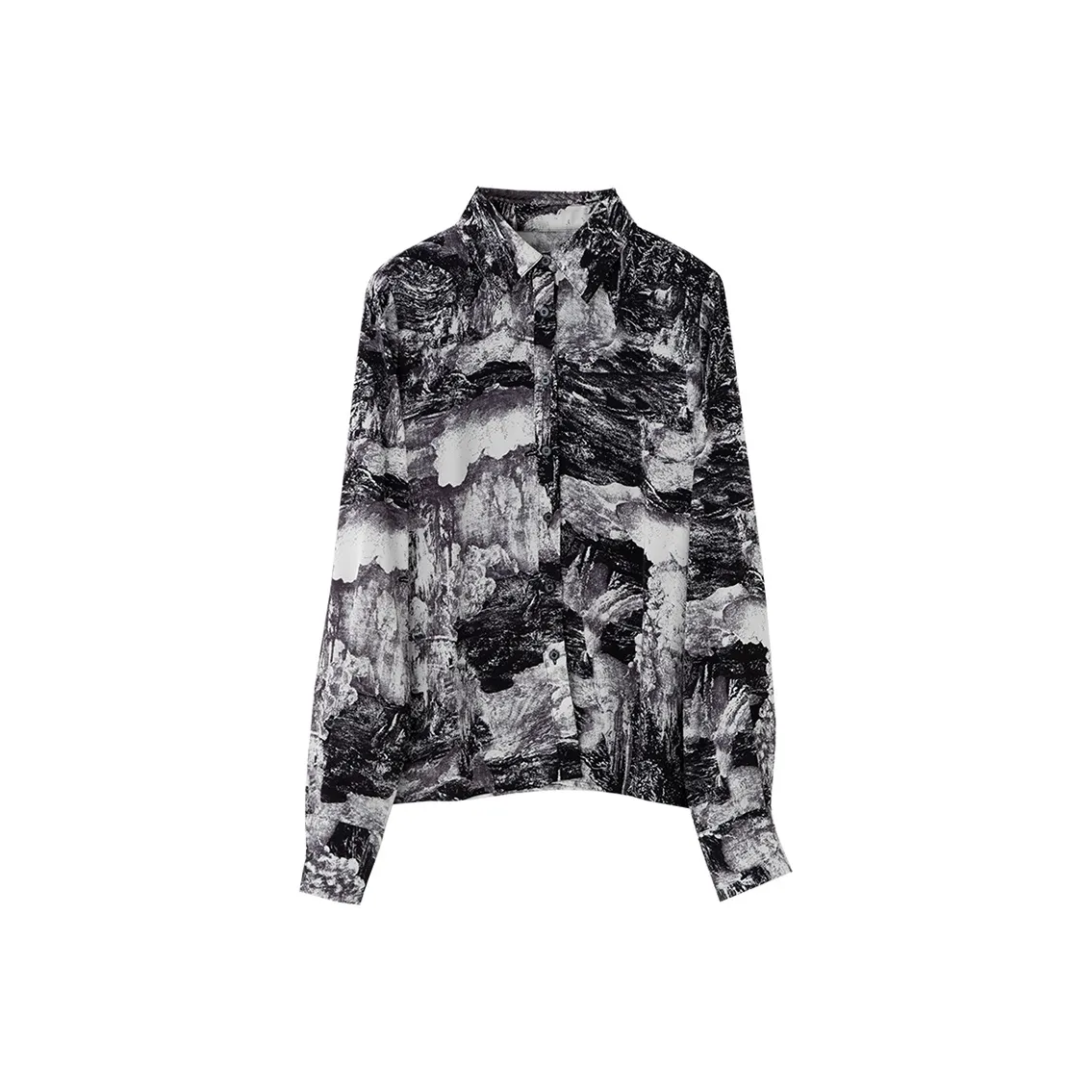SOON FLOWER Шифон Рубашка Женская Черная