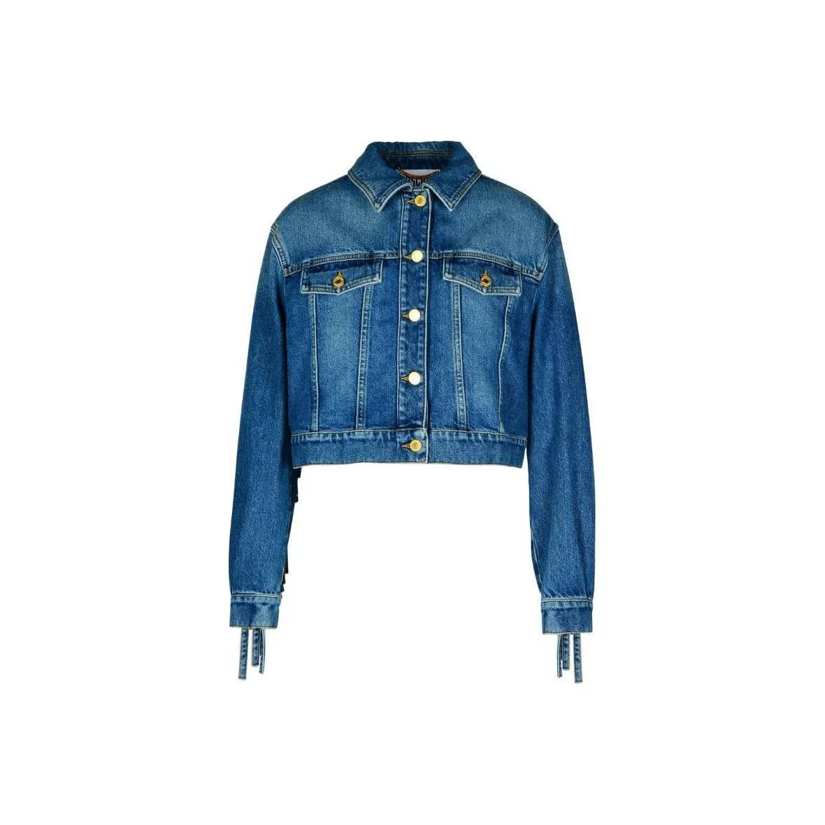 MOSCHINO Fringe Detailed Denim Jacket