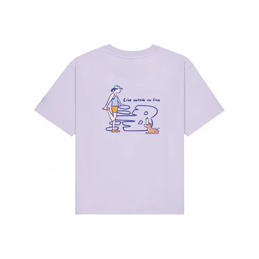 New Balance Drop Shoulder Sleeve T Shirt Women's Purple