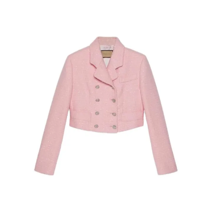 GUCCI Pre Owned 2010s Cropped Tweed Jacket