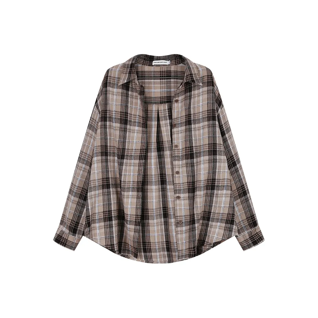 Sorrow Matsumoto Осенний Свободный крой Новинка Повседневный Винтаж Клетчатая Рубашка Женская