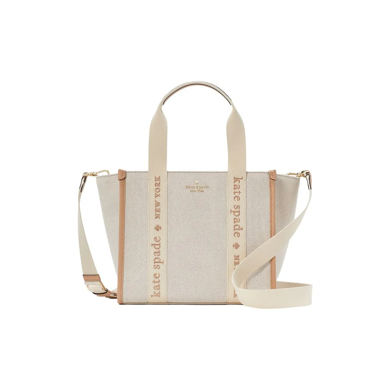 Kate Spade Canvas Bag Tote Bag Shopping Bag Shoulder Bag Crossbody Bag Small Women's Beige Brown