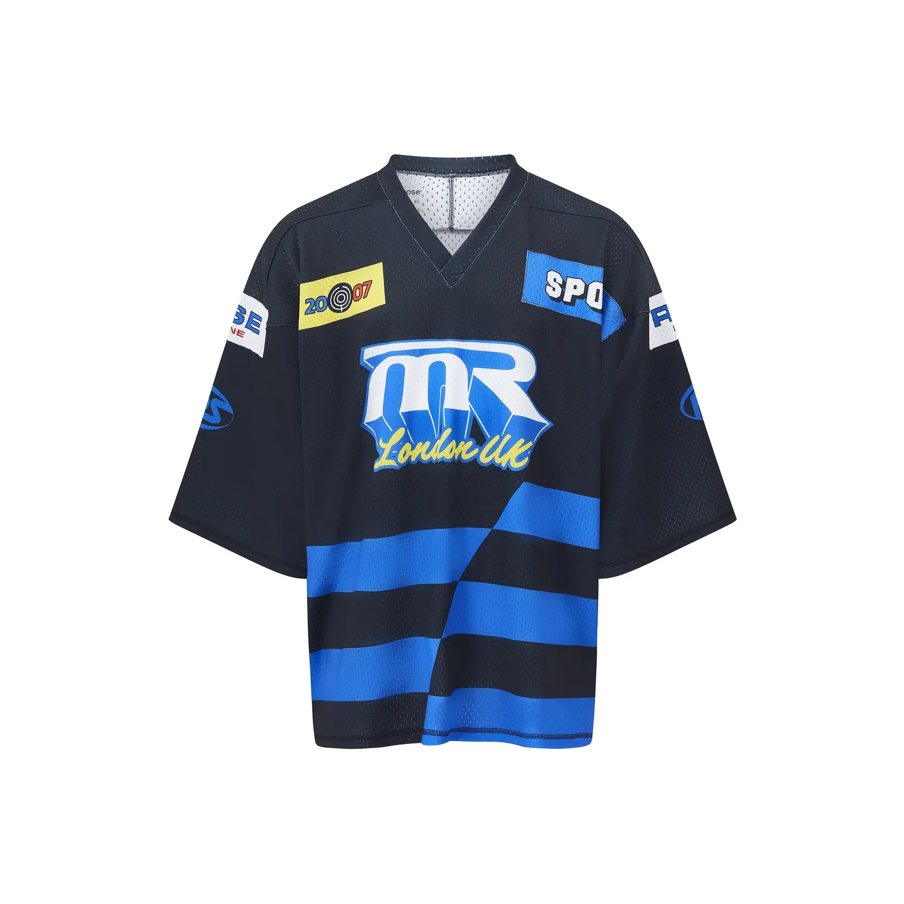 MARTINE ROSE SS25 Футбол Джерси Мужской Черный