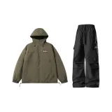 아미 그린 푸퍼 재킷 + 블랙 바람막이 바지 (기모 안감 선택 가능)