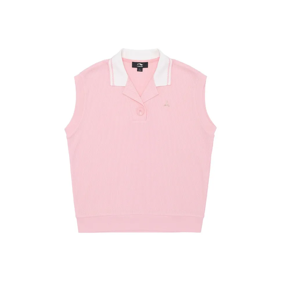LI NING 1990 Polo Shirt Women's Butterfly Pink
