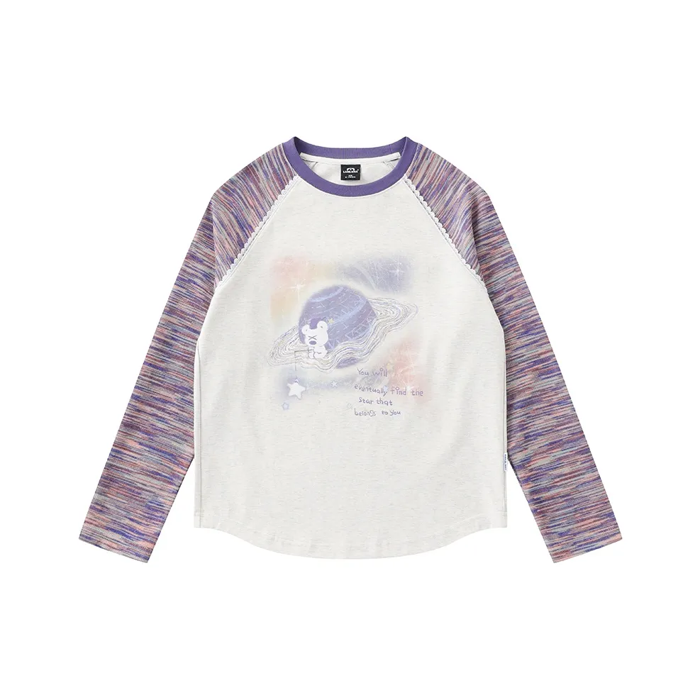 LAMLICKA Raglan Sleeve T Shirt Women's Light Purple
