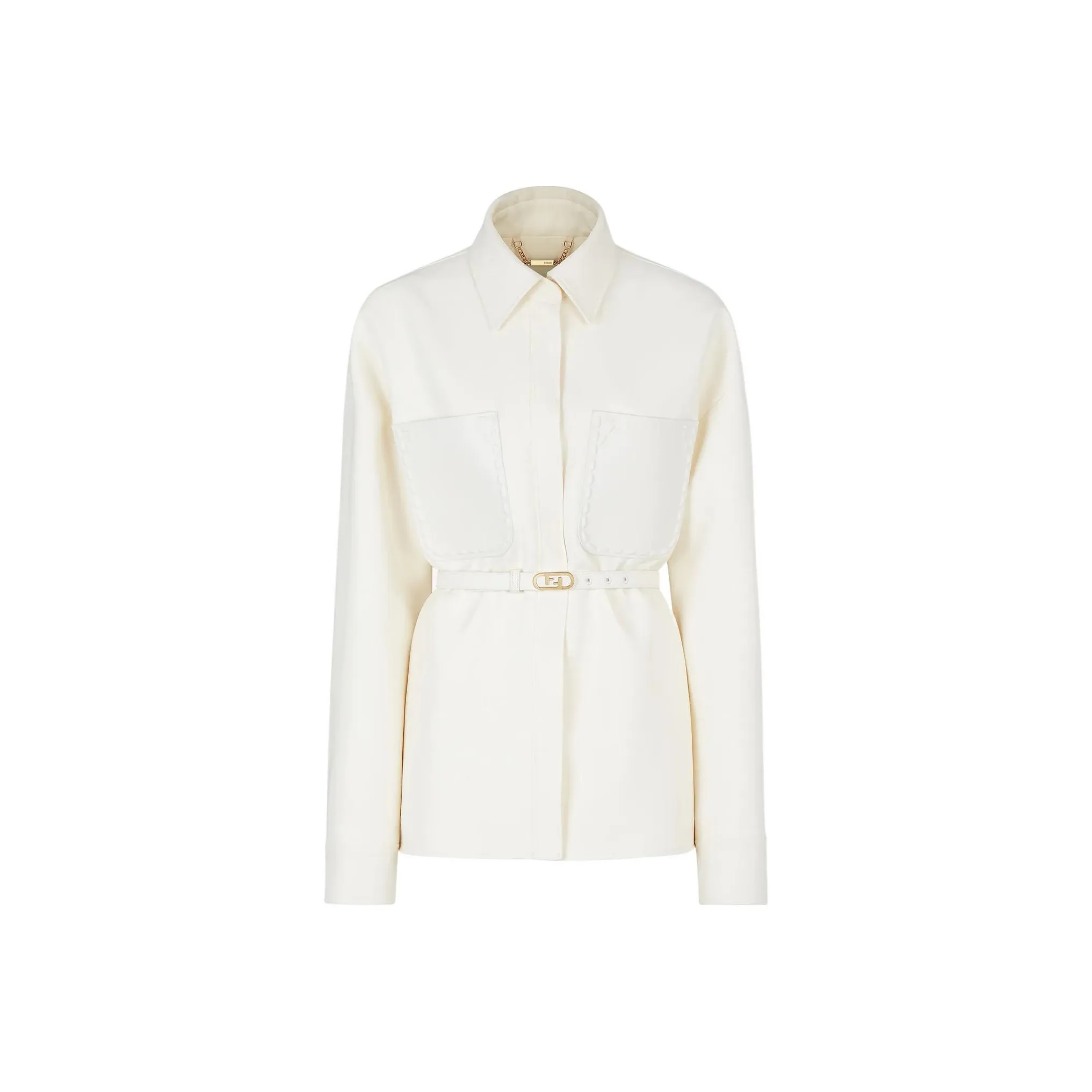 FENDI Belted Button Down Jacket