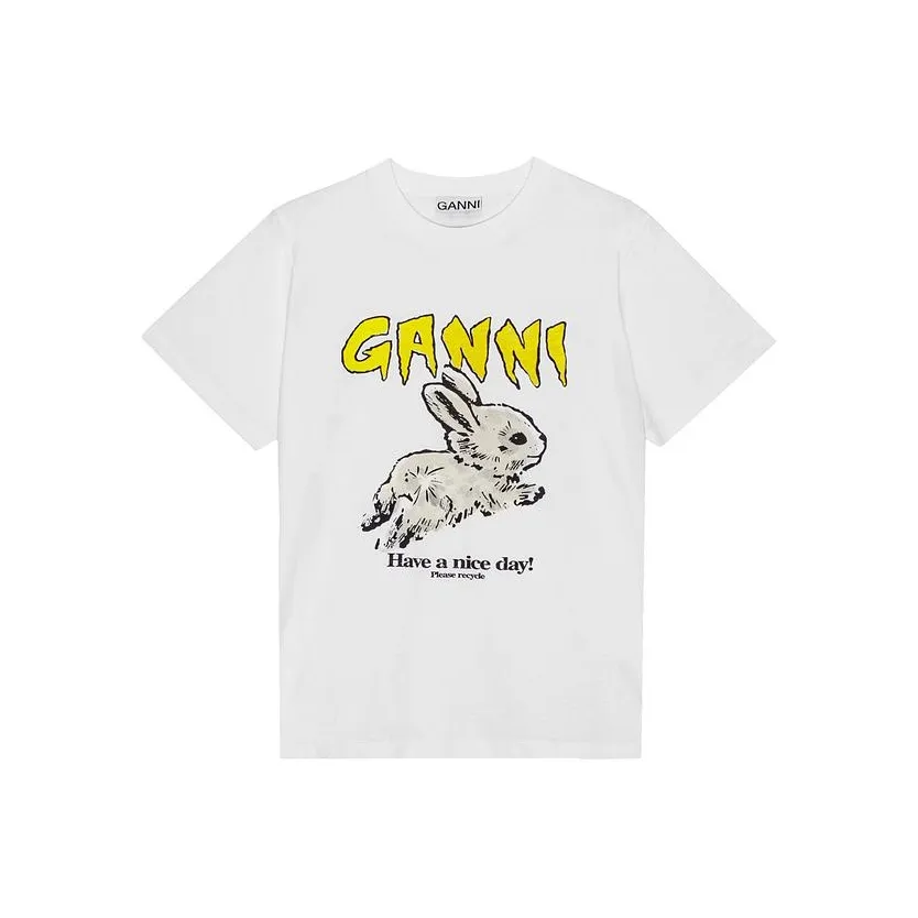 GANNI SS24 Стандартная T-рубашка Женская Bright White