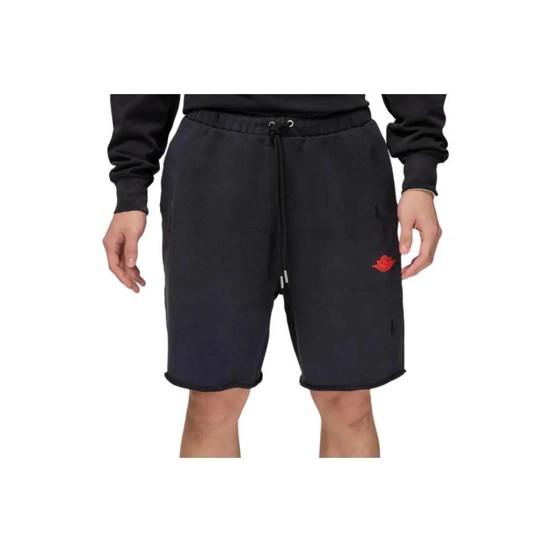 Jordan Air SS25 Rare French Terry Шорты Повседневные шорты Мужской Черный Чилийский красный