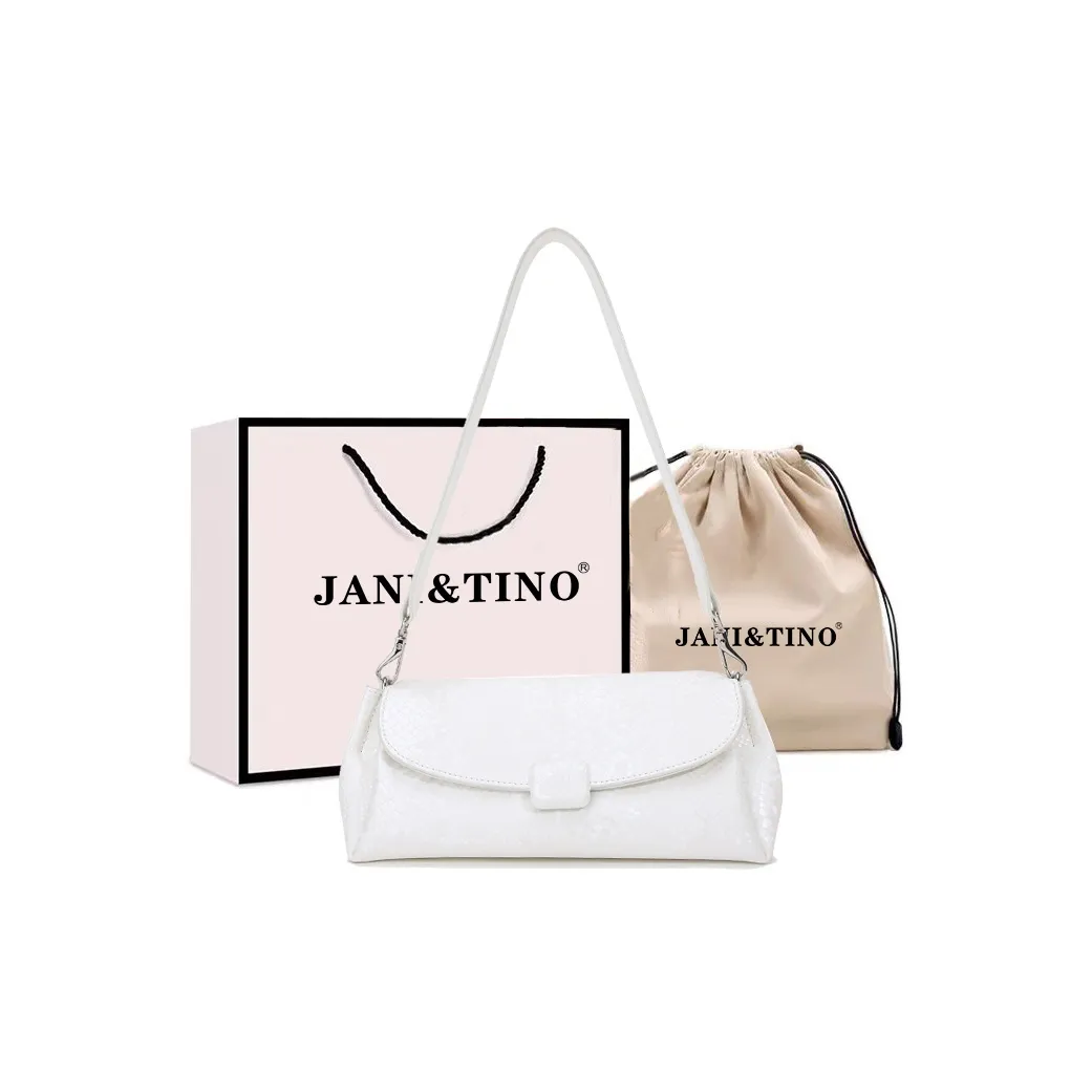 JANITINO ПУ (полиуретан) Сумка через плечо Стандартная Женская Змеиная кожа Белый