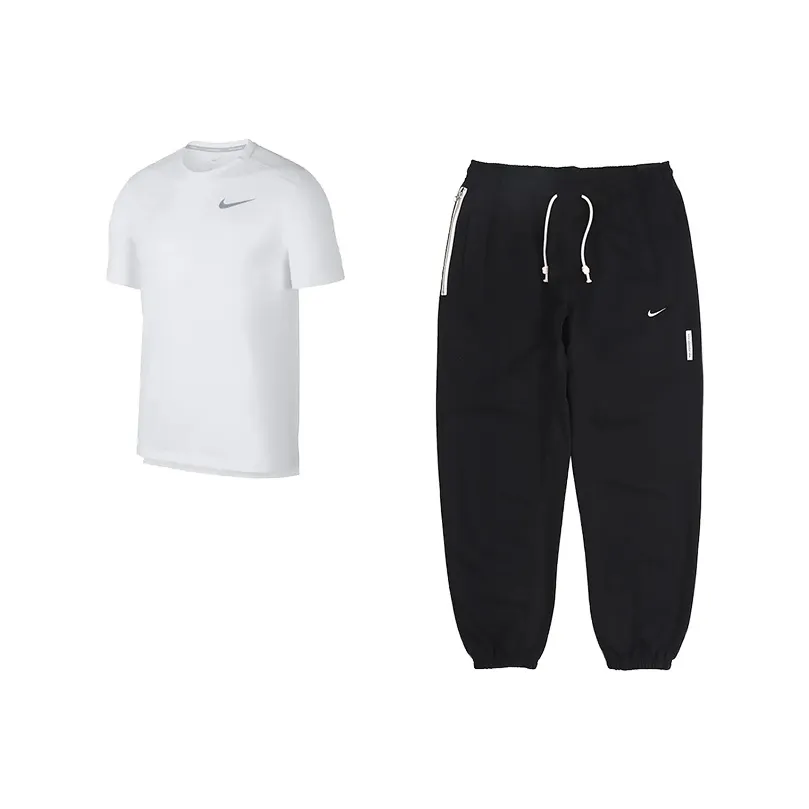 Nike Casual Sportswear Men's Set White Top+Black Sweatpants