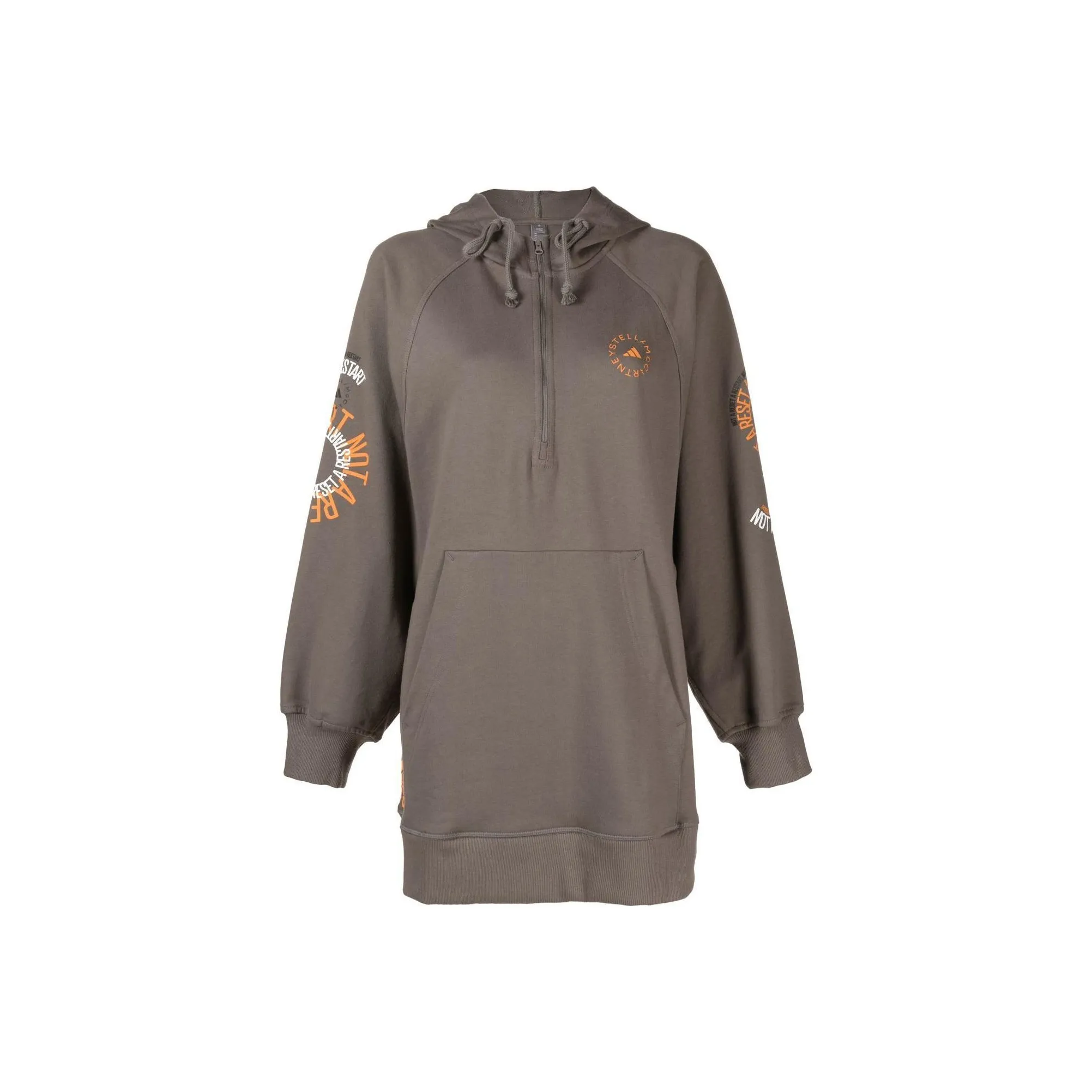 Adidas Slogan-print Zip-up Hoodie